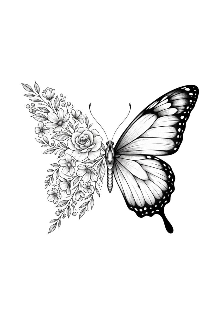 Blue Butterfly Tattoo