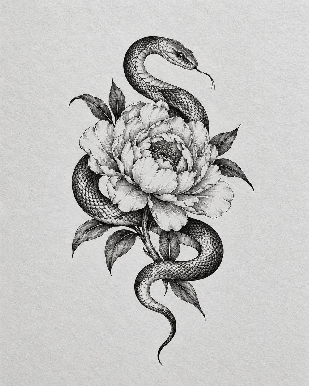 Snake & peony: finding the right balance